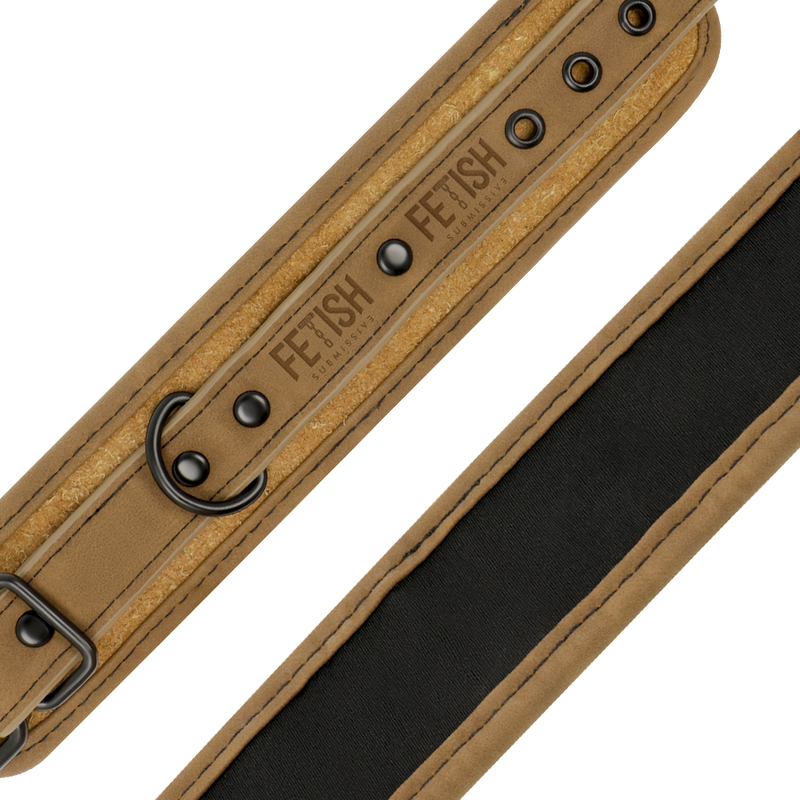 Fetish Submissive Origen - Menottes en cuir végan avec doublure en néoprène