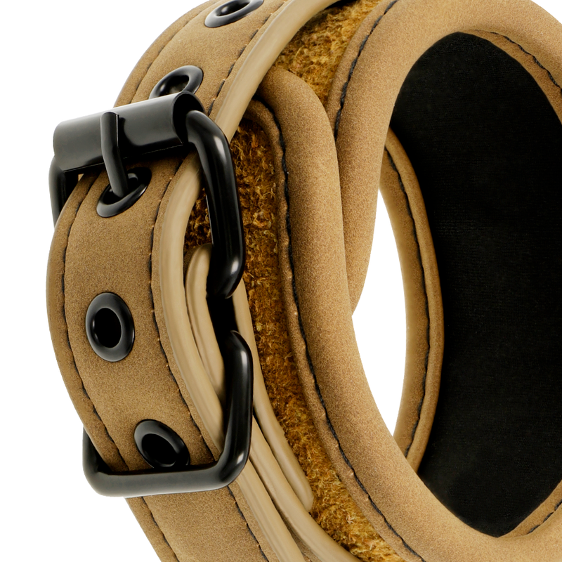 Fetish Submissive Origen - Menottes en cuir végan avec doublure en néoprène