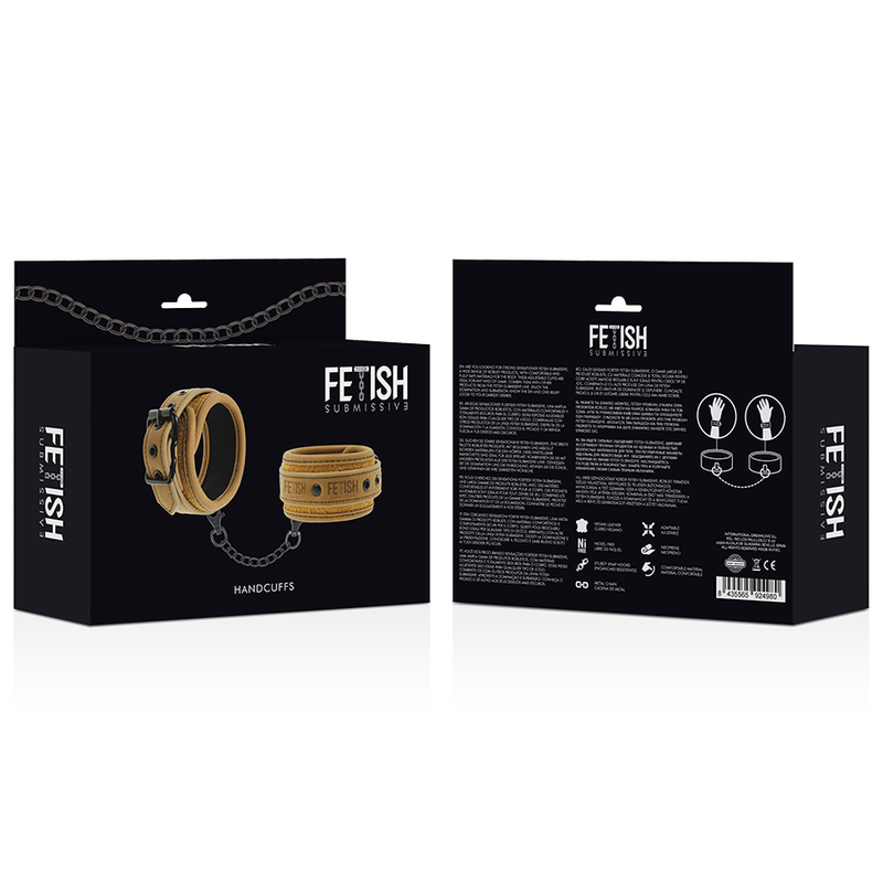 Fetish Submissive Origen - Menottes en cuir végan avec doublure en néoprène