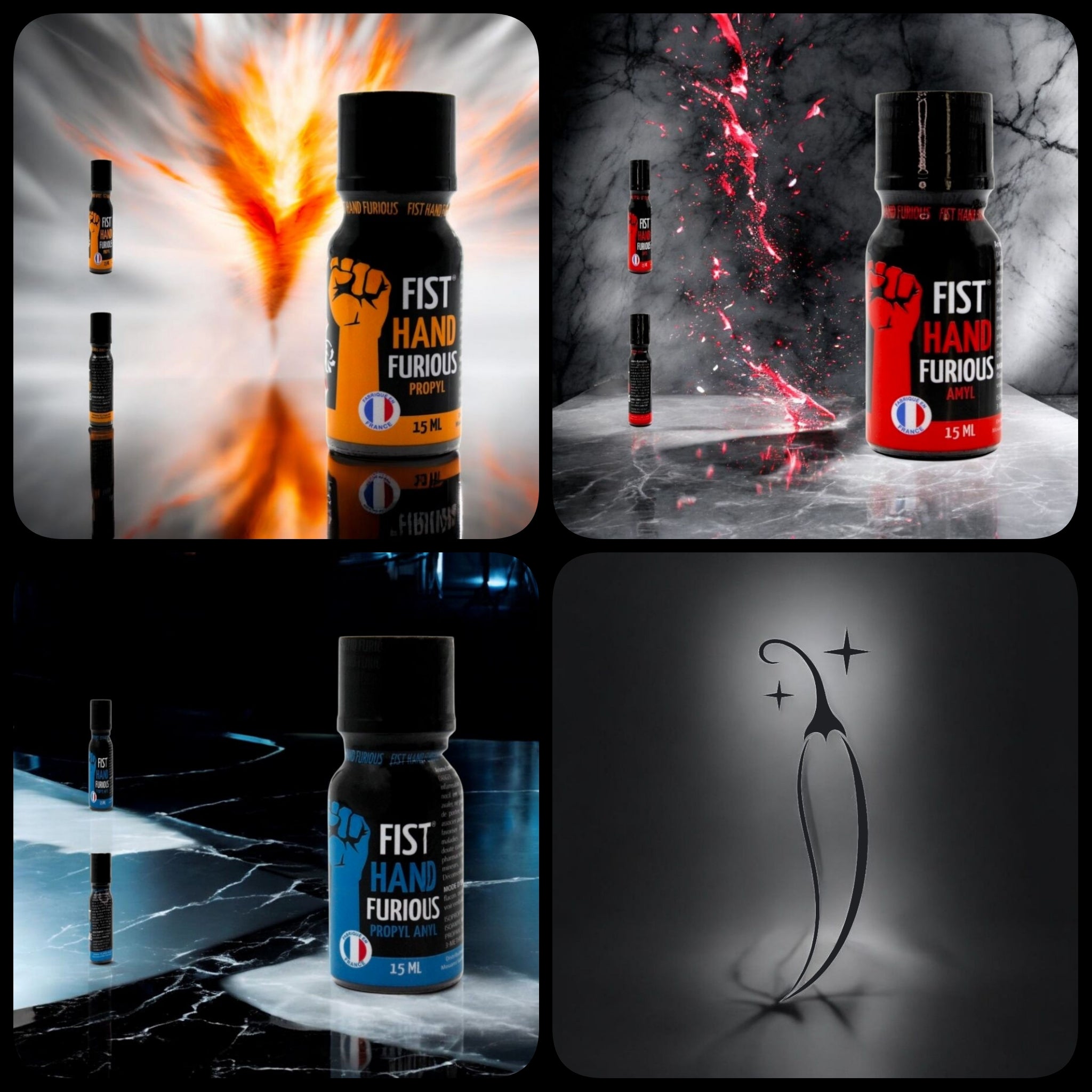 Lot de 3 Poppers Fist Hand Furious – Propyl, Amyl & Propyl-Amyl