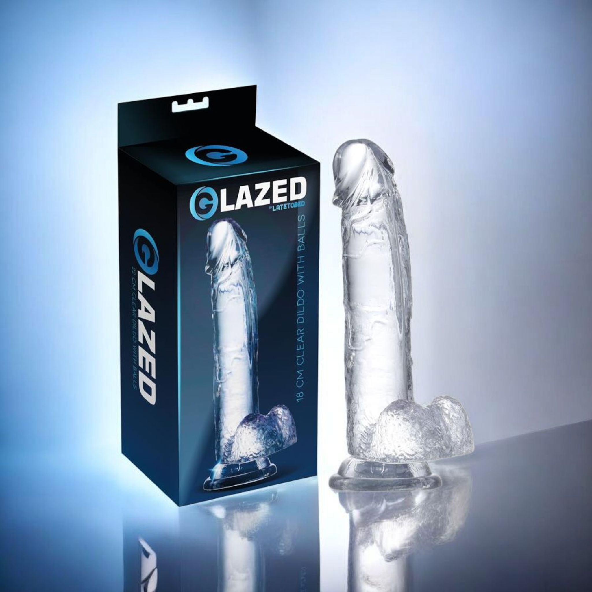 Gode Réaliste en matériaux cristallins 18 CM