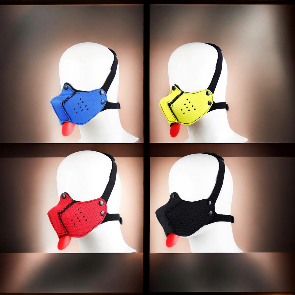 A-Gusto - Masque réglable et amovible en néoprène noir